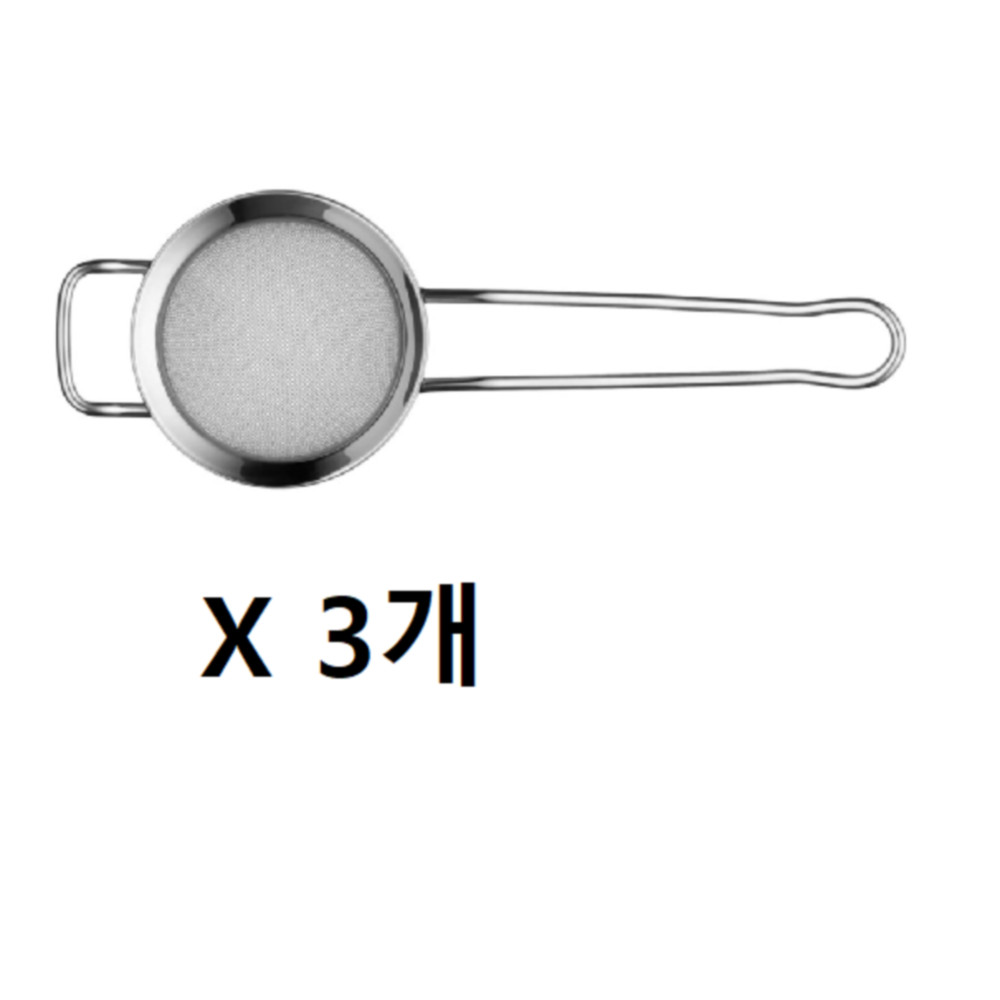 WMF 고메 스트레이너 거름망 x3개 조리도구 실버 지름 8cm 스테인리스 주방 필수템 육수망 멸치 다시마