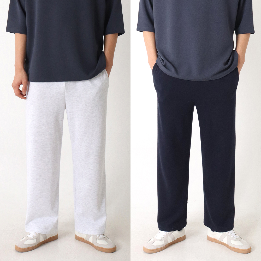 [1+1][M-3XL] 하델 와이드 트레이닝 팬츠 사계절 스판 밴딩 츄리닝 바지 운동복