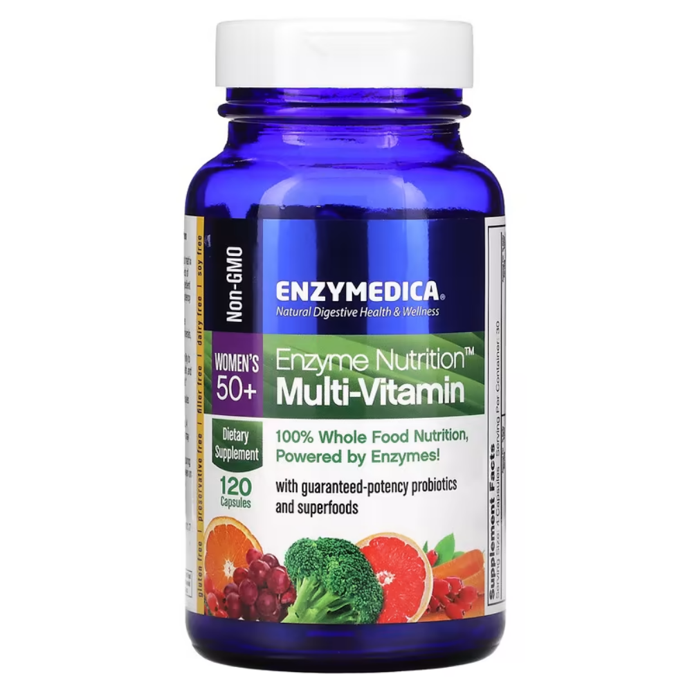 <b>엔자이메디카</b> 100% 홀푸드 효소 천연 멀티비타민 미네랄 50세이상 여성용 120베지캡슐
