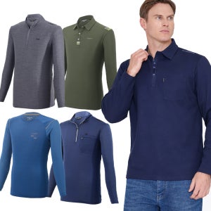 1+1 남성 봄 여름 긴팔 냉감 스판 기능성 티셔츠 작업복 일상복 근무복 아웃도어