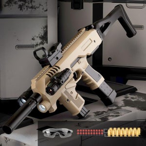 밀레니엄 G18 글록 숄더레스트 소프트 너프건 탄피배출 에어소프트건 자동 사격 장난감총
