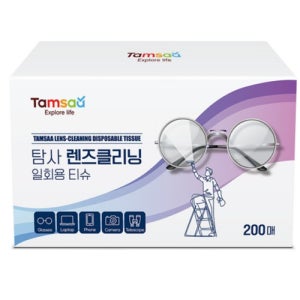 탐사 렌즈클리닝 일회용 티슈 화이트 200매 x 3개 (총 600개)