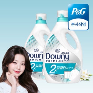 다우니 프리미엄 세탁세제 액체형 실내건조 2X 딥클린 본품 2.7L 2개