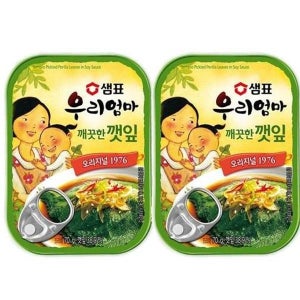 샘표 샘표 우리엄마 깻잎 깨끗한맛 70gx2 탕비실 병원 점심 여행 캠핑 자취 홈파티 술안주 찌개 70g