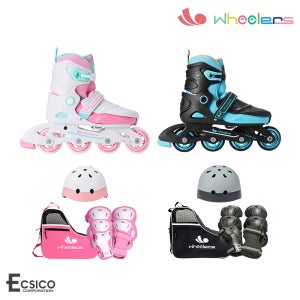 휠러스 사이버4 아동용 유아 입문 롤러 인라인 스케이트 콤보 풀 세트