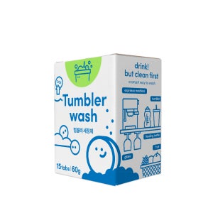 위코워크 타블렛 텀블러 발포 세정 비건 세척제 보온병 주방식기 간편 세제 15개입, 1개