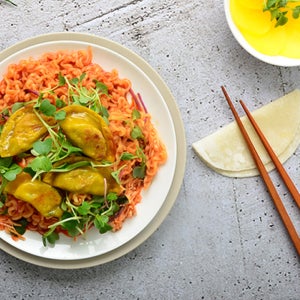 [네니아] 우리밀 노랑 꼬마 채식 만두 1kg 식물성 군만두 튀김만두 쫄면과 찰떡궁합