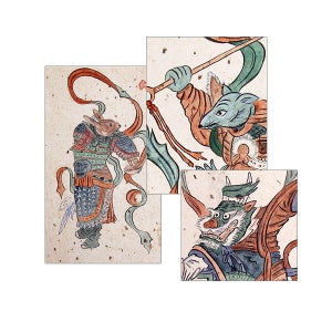 도움소 북아트 오침안정법 한지그림 십이지신 12종 1세트