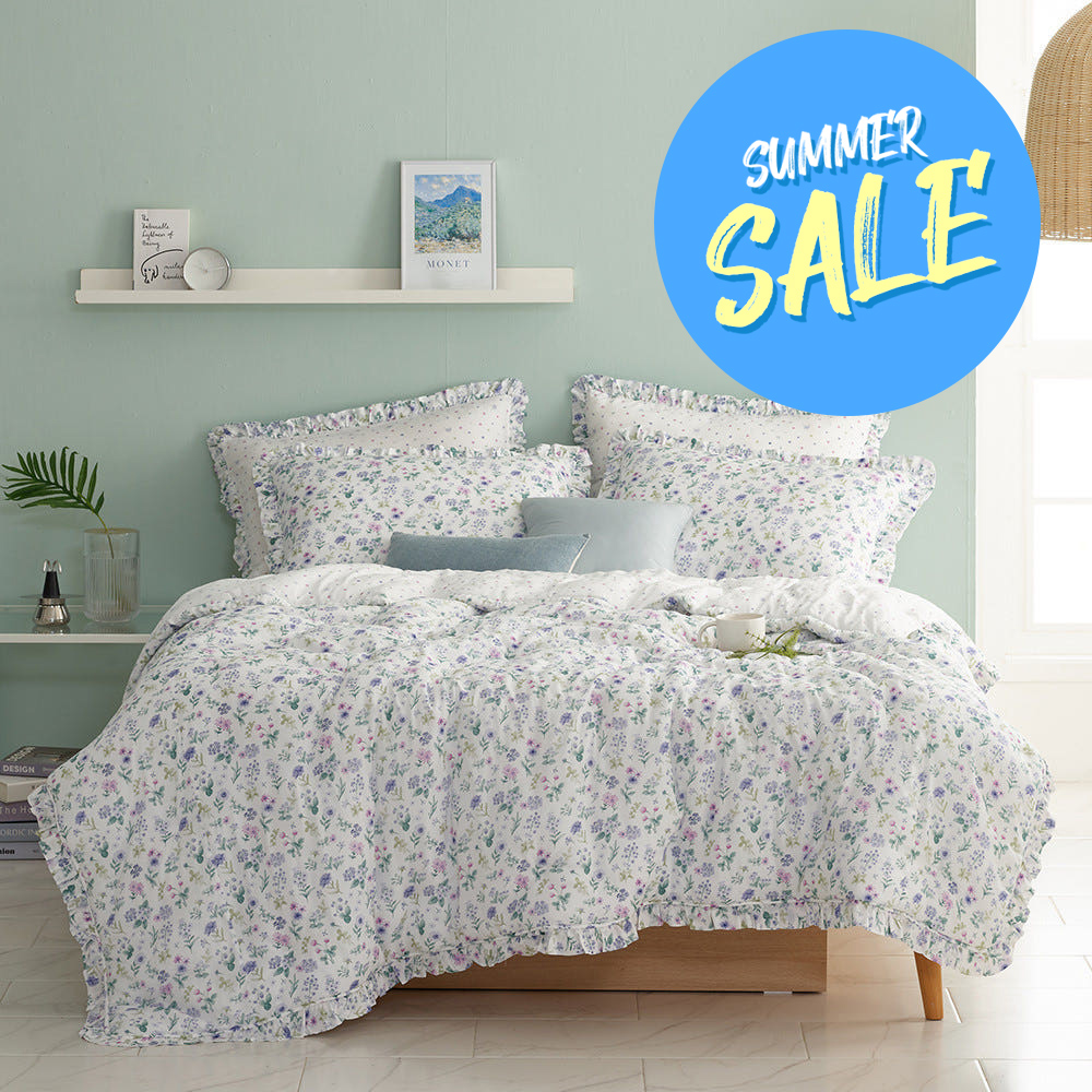 [3온스특가] 아이리스 플로리WH 모달 워싱 차렵 이불