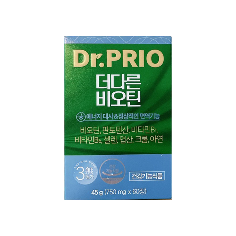 [당일 발송]<b>닥터프리오</b> 더다른 비오틴 750mg x 60정