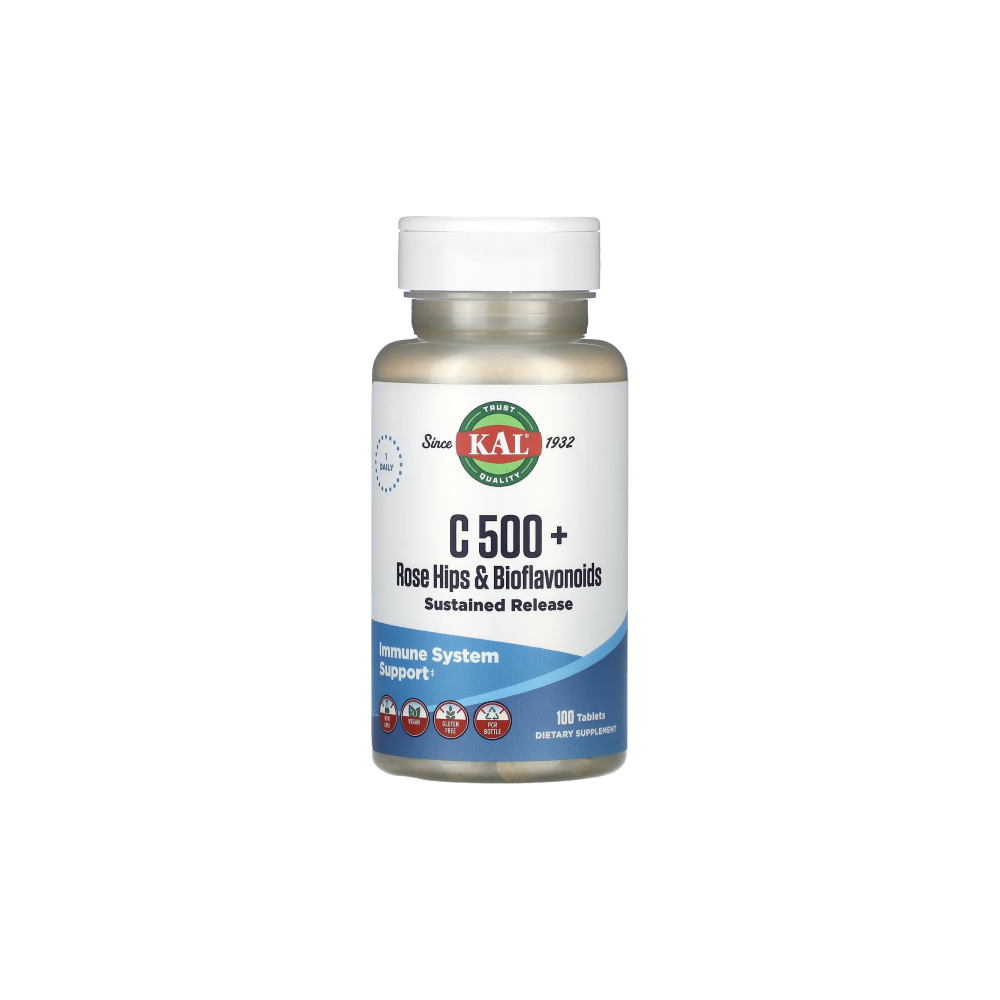 KAL <b>비타민 C500</b> <b>로즈힙</b> 바이오플라보노이드 바이오플라보이드 100정