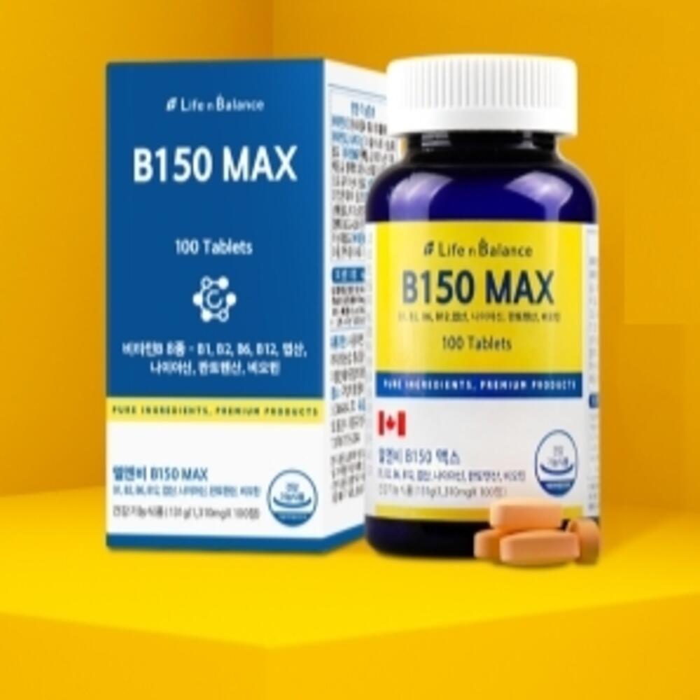 인터샵 수용성 비타민b 군 비오틴 <b>엽산</b> <b>엘엔비</b> B150 MAX 1310mg 100정