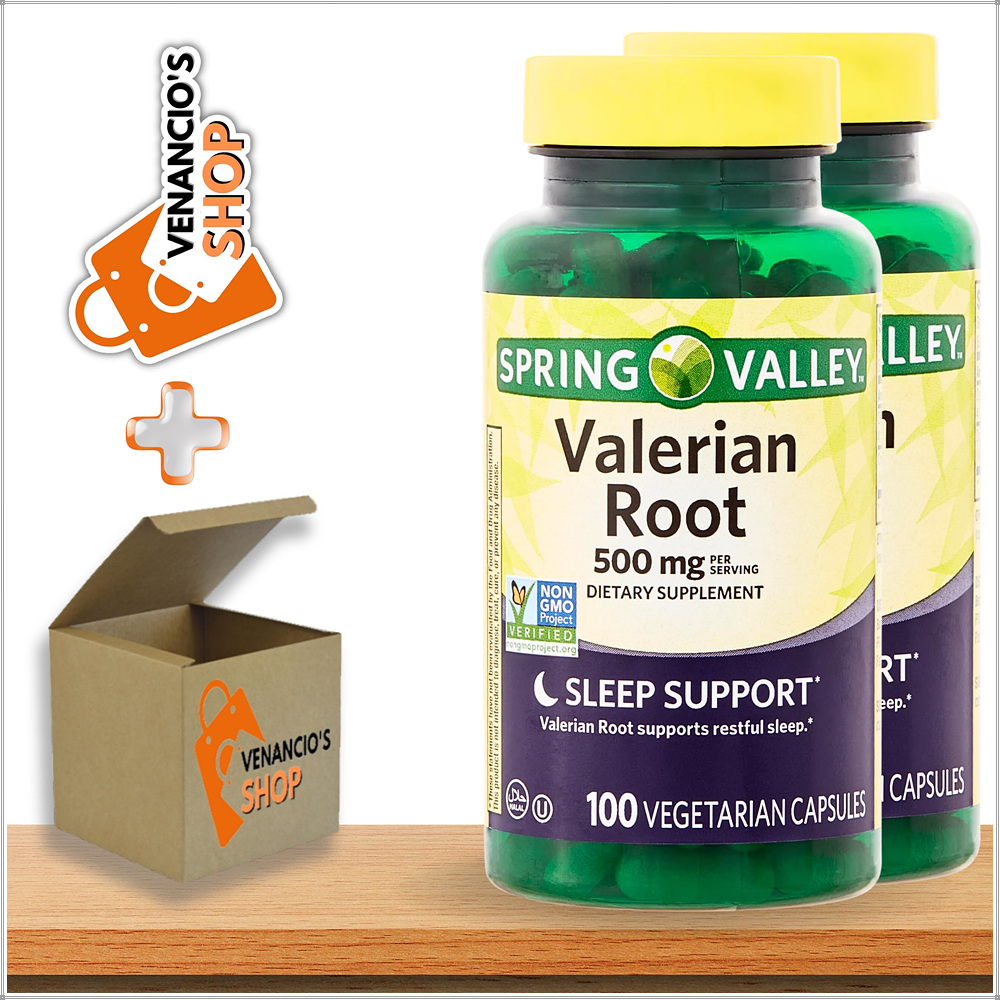 <b>스프링밸리</b> 발레리안루트 500mg 100캡슐 2팩 세트 쥐오줌풀