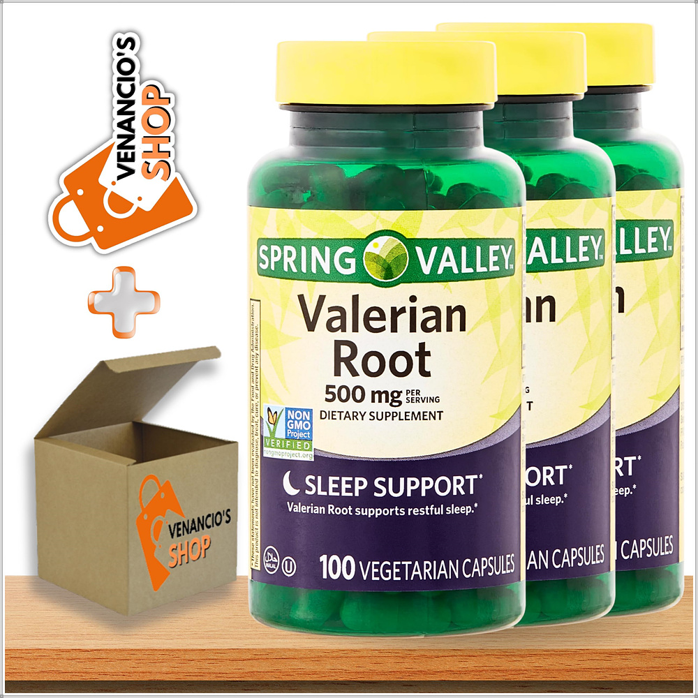 <b>스프링밸리</b> 발레리안루트 500mg 100캡슐 3팩 세트 쥐오줌풀