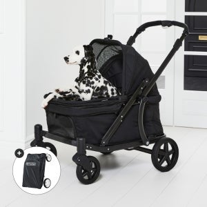 폼포라펫 클래식 웨건 딥블랙 애견 강아지유모차 펫웨건 다견 저상형 개모차