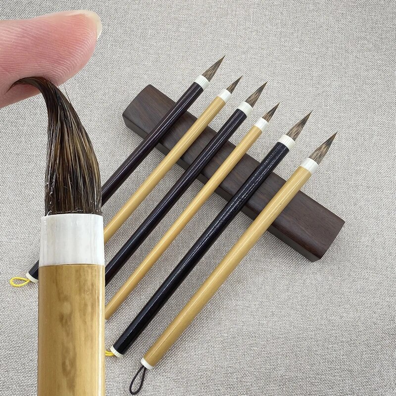 필방 소프트 동양화 대나무 붓 한문 붓글씨 혼합 세필 늑대 용품 서예 전통 펜 머리 도구