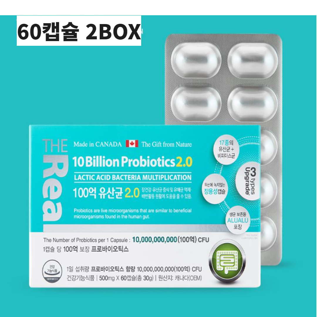 <b>더리얼</b> 100억유산균 <b>프로바이오틱스</b> 비피더스 장용성 캡슐