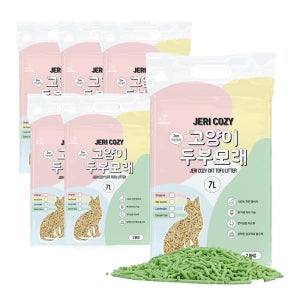 제리코지 고양이 두부모래 7L X 6개 녹차향