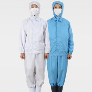WSET- Y/ Y카라 방진복 투피스 반도체 제전복 클린복 남여공용/ 모자 마스크별도
