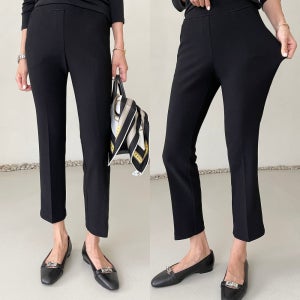 스판 9부 슬랙스 밴딩 바지 키작녀슬랙스 포토샵 팬츠