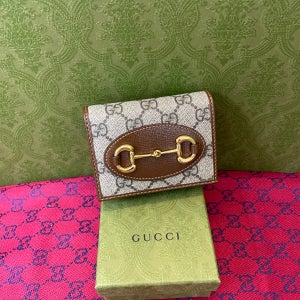 (김포아울렛 백화점AS) 구찌 홀스빗 1955 여성 카드지갑 카드 케이스 621887 브라운