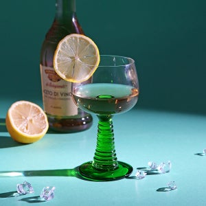 마시피렌체 레트로 아트글라스 와인잔 (폴링그린)