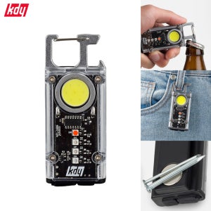 KDY 미니투명 LED라이트 충전COB 카라비너 오프너 포켓클립