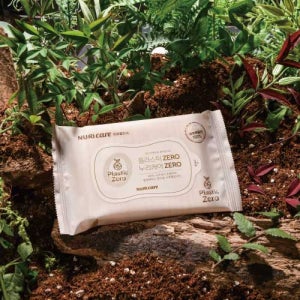 누리케어 아기와 외출할때 휴대용 미니 생분해 도톰한 제로물티슈 10매x40팩