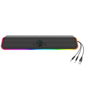 2채널 스테레오 LED 온오프 터치버튼 게이밍 데스크용 PC스피커 사운드바