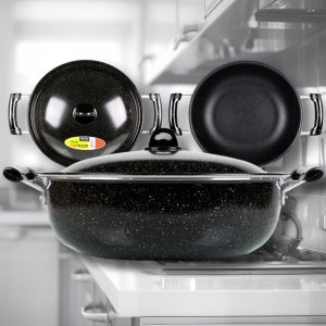 국산 대형 대용량 튀김솥 양수 웍 냄비 볶음 궁중팬 업소용 마블 튀김솥 65cm