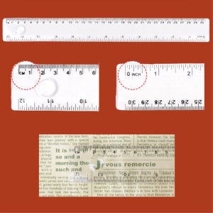 플라스틱 투명 인치자 30cm 돋보기자