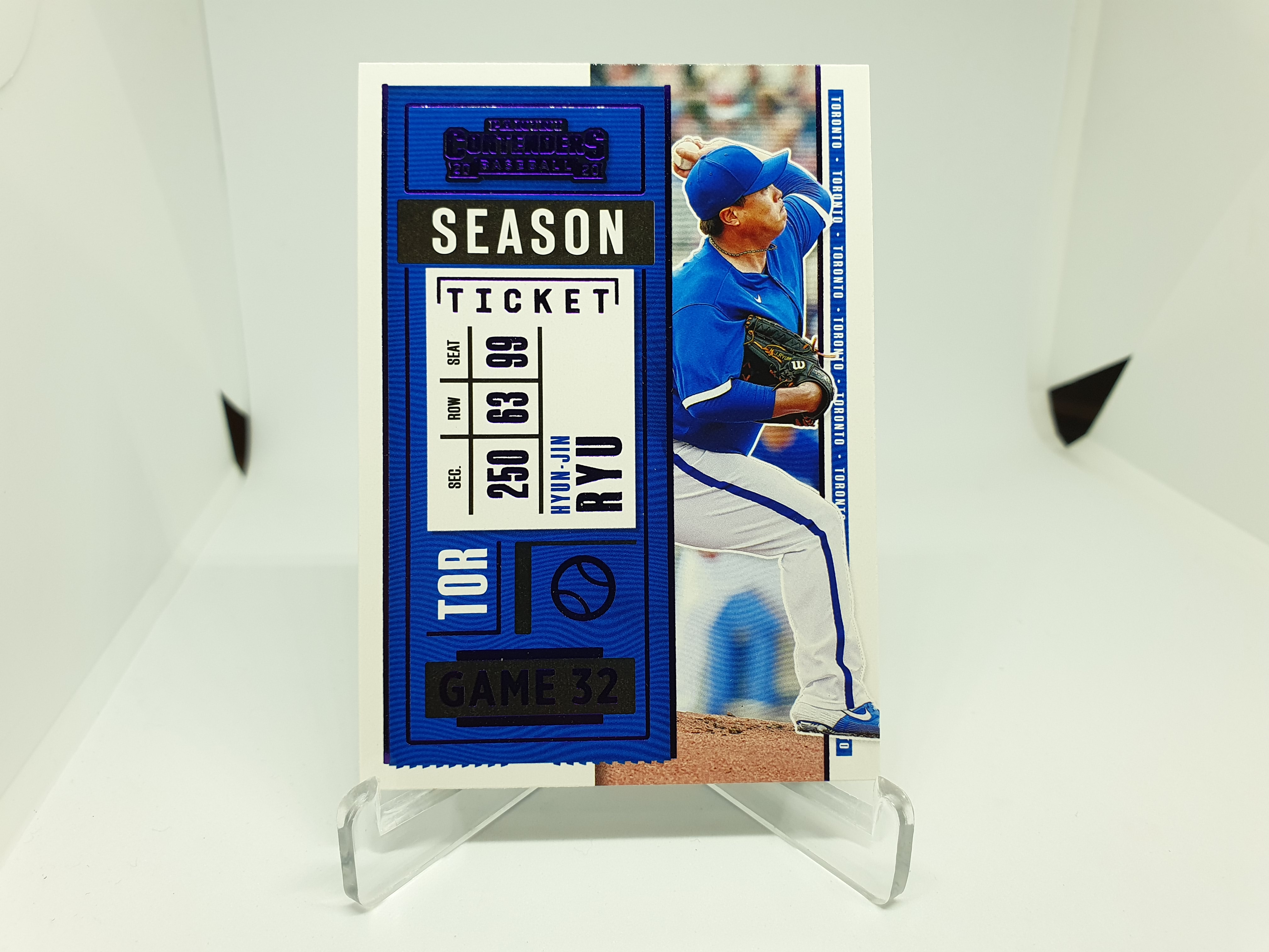 류현진 야구카드 2020 Panini Contenders Season Ticket Purple MLB카드 토론토 블루제이스