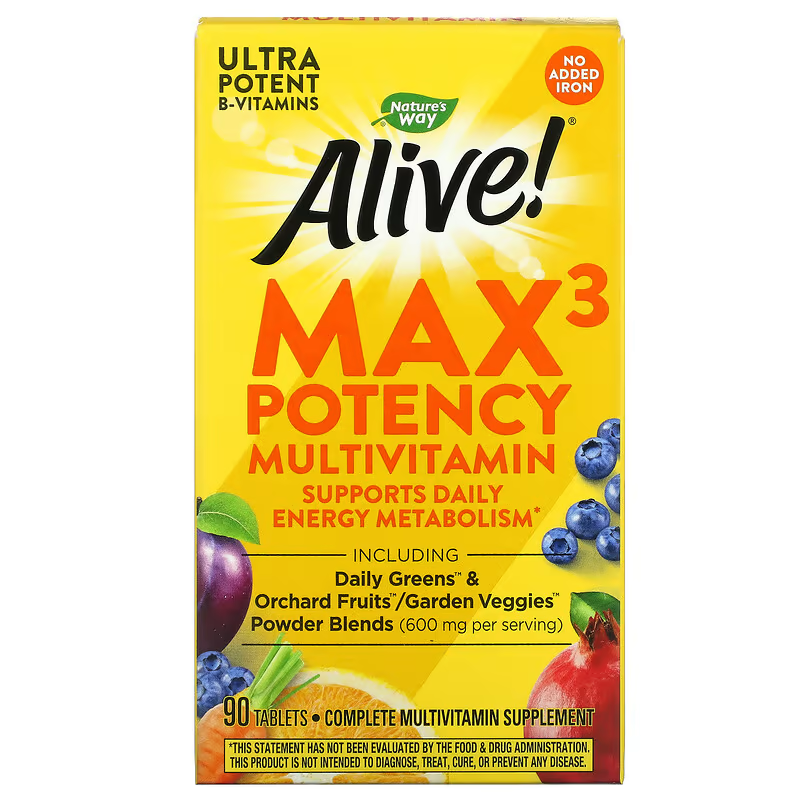 얼라이브 맥스3 포텐시 철분없는 종합비타민 Alive Max3