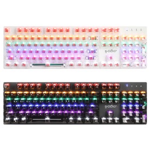 지클릭커 슈퍼히어로 GK-K540 크리스탈 투명 게이밍 기계식 키보드 화이트