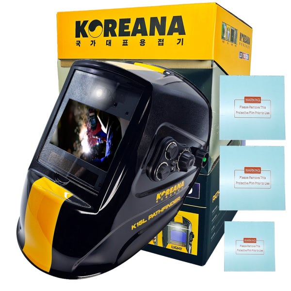 코리아나 패스파인더 자동 용접면 LED라이트 K-15L 헬멧 마스크