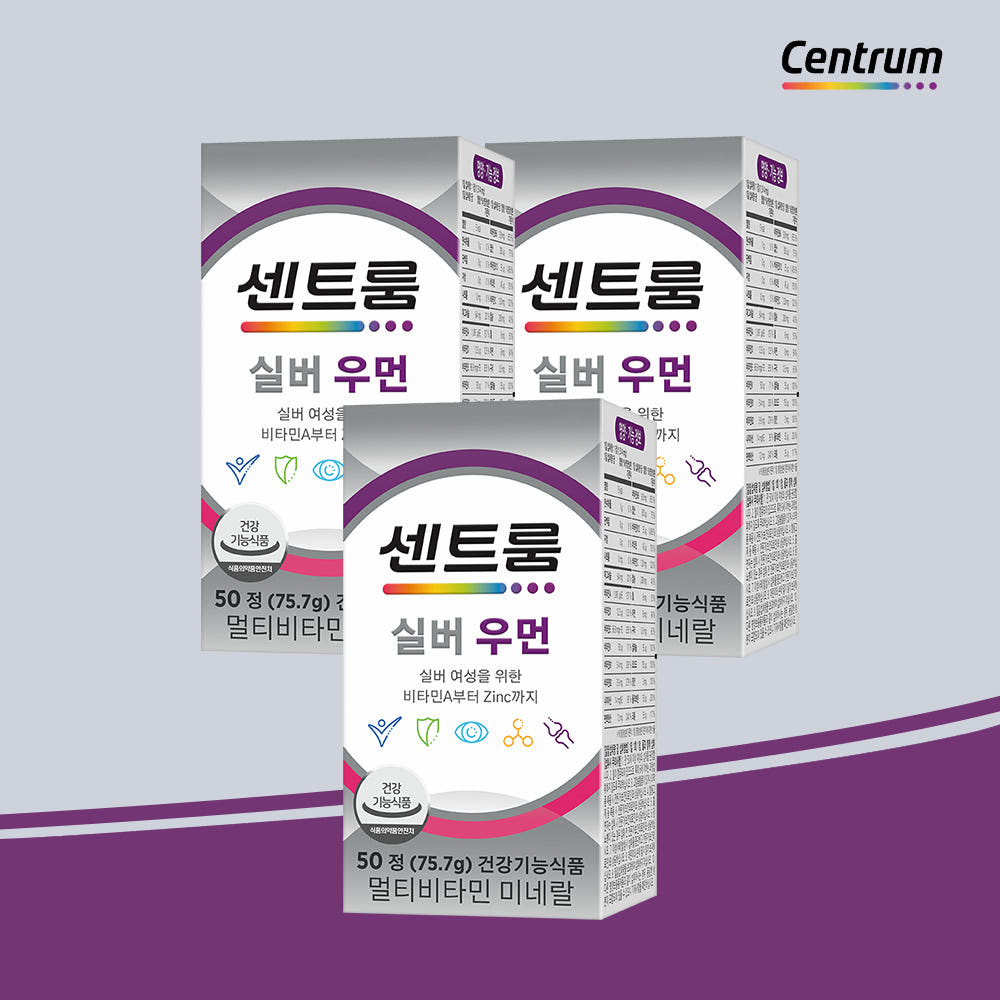 센트룸 실버 우먼 멀티<b>비타민</b> 미네랄 50정, 3개