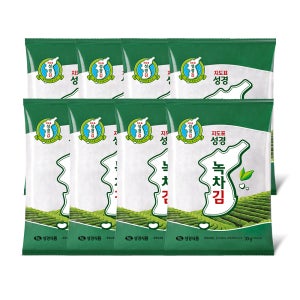 성경김 녹차 전장김 조미 재래 구운 맛있는 김 30g, 8개