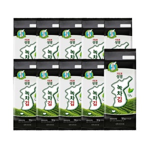 [성경김본사] 지도표 대용량 녹차 도시락김(80매) 50g, 10개