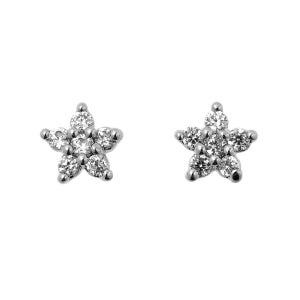 꼬리에 14k gold 블라썸 오브 스노우 귀걸이 실버