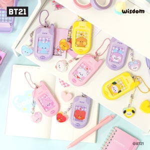 BT21 미니니 레트로 폴더폰 키링 열쇠고리 에어팟 가방 키링 키홀더