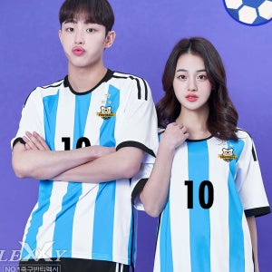 아르헨티나 홈형 506A 축구복 축구반티 반팔 긴팔 스포츠 유니폼 체육대회 아동 반티
