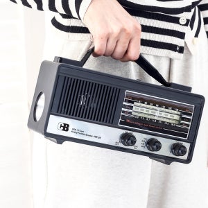 코비 효도라디오 휴대용 CFR-25 레트로 FM AM 대형 스피커 장착 등산용 야외 캠핑