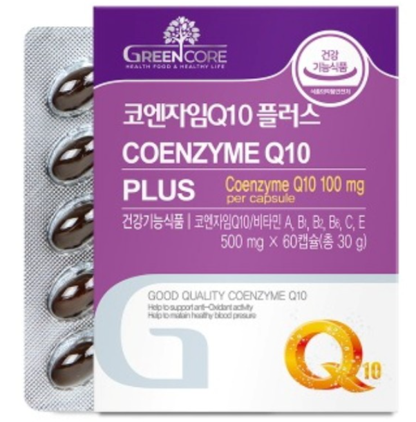 <b>그린케어</b> 코엔자임Q10 플러스 500mg x 60캡슐 2개월분