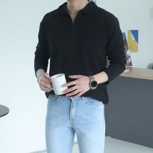 남자 긴팔티 머슬핏 헨리넥 빅사이즈 남자 카라티