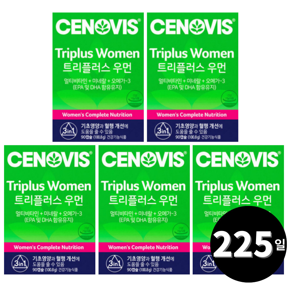 트리플러스 우먼 세비<b>노스</b> 여자 <b>종합</b> 멀티 비타민 총 225일분
