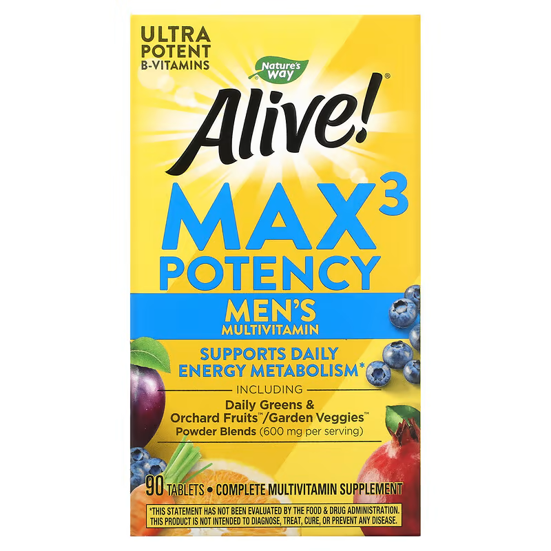 <b>네이쳐스웨이</b> 얼라이브 맥스3 포텐시 <b>남성용</b> 종합비타민 Alive Max3
