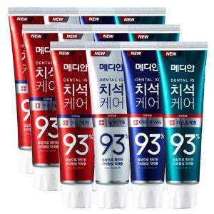 메디안 치석케어 93%치약 오리지널/구취/잇몸/화이트 120g 3개