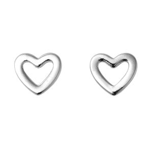 꼬리에 14k gold 오픈 하트 귀걸이 실버