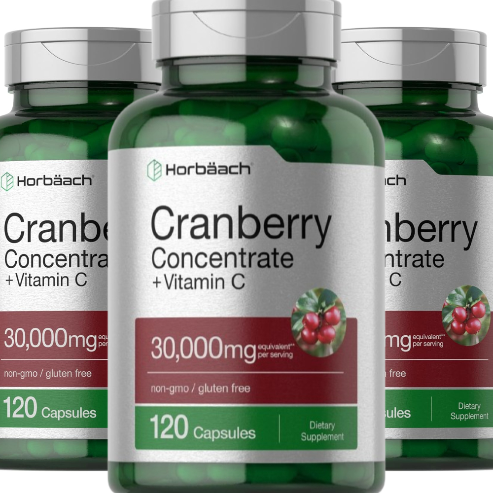 호바흐 Horbaach 고함량 크랜베리 영양제 30,000mg+비타민 C 120정 3개