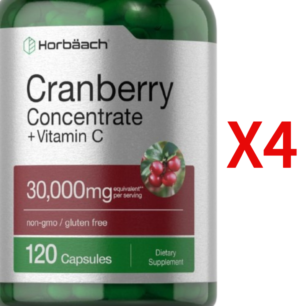 호바흐 Horbaach 고함량 크랜베리 영양제 30,000mg+비타민 C 120정 4개